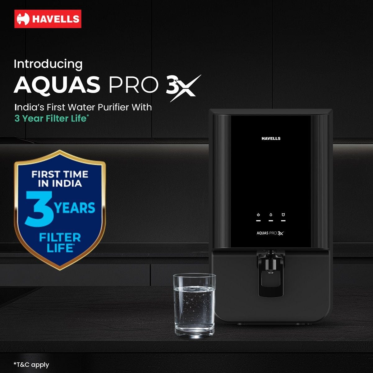 Havells Aquas Pro 3X RO+UV Water Purifier: Product feature
